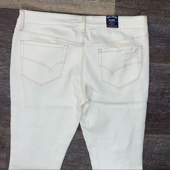 NWT Bullhead Black Skinniest distressed mid rise white Jeans size large L B116 - Picture 5 of 6
